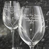 Personalised Heart Diamante Glasses  - Set of 2