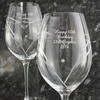 Personalised Heart Diamante Glasses  - Set of 2