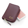 Poker Playing Cards Personalised Leather Case - Burgundy