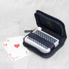 Poker Playing Cards Personalised Leather Case - Navy Blue