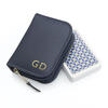 Poker Playing Cards Personalised Leather Case - Navy Blue