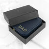 Poker Playing Cards Personalised Leather Case - Navy Blue