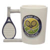Tennis Racket Shaped Handle Ceramic Mug