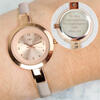 Ladies Personalised Rose Gold Watch with Faux Leather Strap