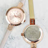 Ladies Personalised Rose Gold Watch with Faux Leather Strap