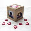 30 DAYS OF KISSES Personalised Oak Photo Cube with Chocolates