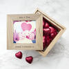 30 DAYS OF KISSES Personalised Oak Photo Cube with Chocolates