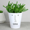 Mr Face Personalised Ceramic Plant Pot - White