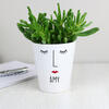 Ms Face Personalised Ceramic Plant Pot - White