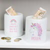 Unicorn Personalised Ceramic Money Box