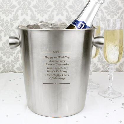 Message Personalised Stainless Steel Ice Bucket