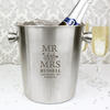 Mr & Mrs Personalised Stainless Steel Ice Bucket