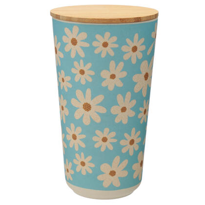 Oopsie Daisy Bamboo Eco Friendly Blue Storage Jar - Large