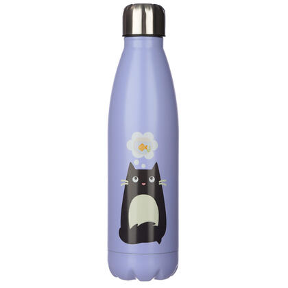 Feline Fine Cat Stainless Steel Insulated 550ml Drinks Bottle
