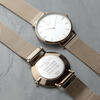 Ladies Personalised Metallic Rose Gold Mesh Watch - White Dial