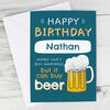 Beer Happy Birthday Personalised Message Card