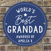 Worlds Best Personalised Plaque - Blue