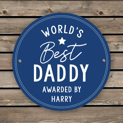 Worlds Best Personalised Plaque - Blue