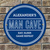 Man Cave Personalised Plaque - Blue