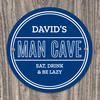 Man Cave Personalised Plaque - Blue