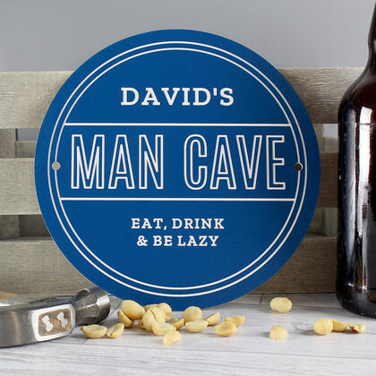 Man Cave Personalised Plaque - Blue