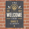 Welcome Inn Personalised Metal Sign