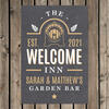 Welcome Inn Personalised Metal Sign