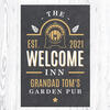 Welcome Inn Personalised Metal Sign