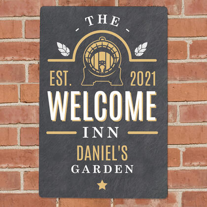 Welcome Inn Personalised Metal Sign